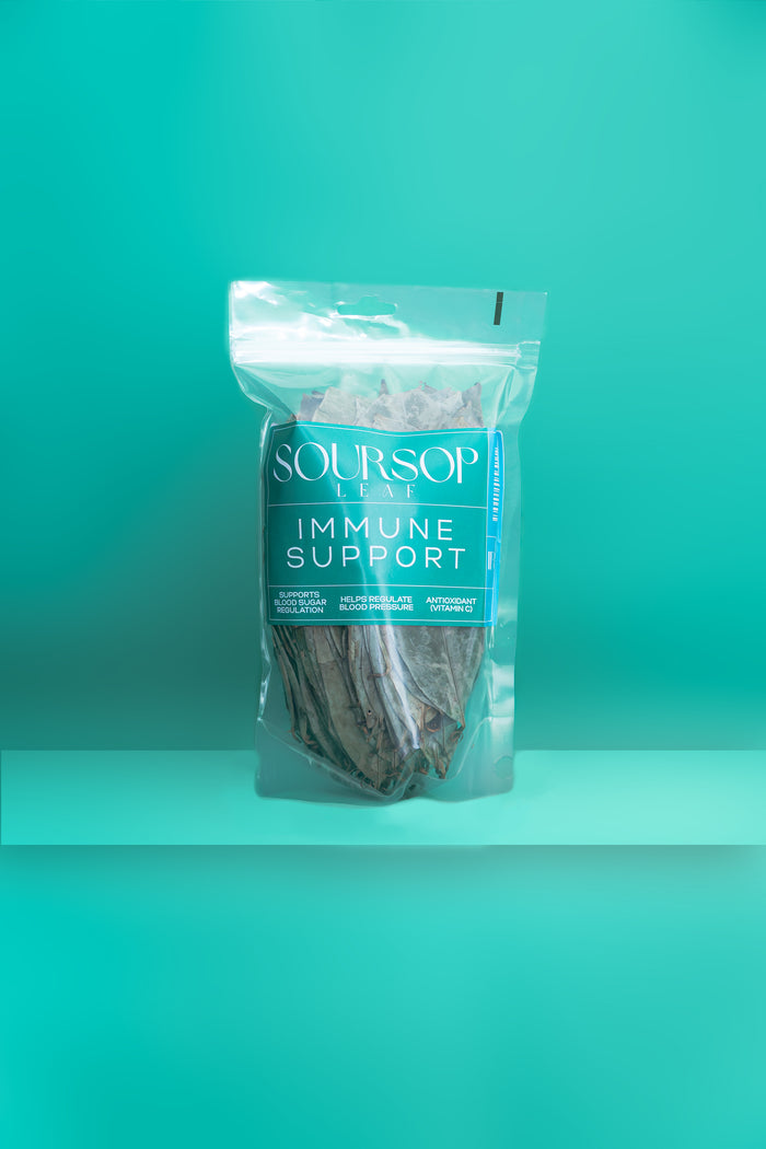 Premium dried soursop leaves from Sri Lanka used for immune support, detox cleansing, and herbal tea preparation