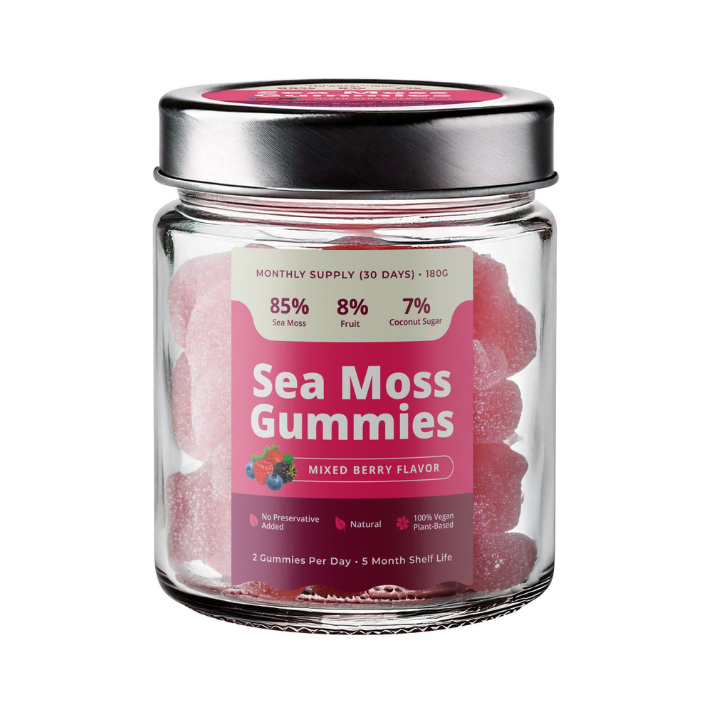 Sea Moss Gummies – Berry Infused | Plant-Based Immunity, Energy & Detox Support