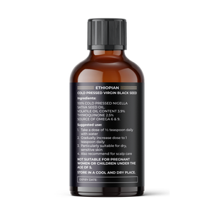Pure Black Seed Oil from Ethiopia – raw cold-pressed Nigella Sativa with 2.5% Thymoquinone for immune support, hair & skin care