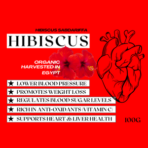 Loose organic hibiscus petals by IRIE Sea Moss – vibrant herbal tea for antioxidant, heart, digestion, and skin health