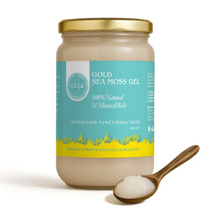 Large Gold St. Lucian Sea Moss Gel – wildcrafted vegan superfood for gut health, immune support, energy, and skin clarity