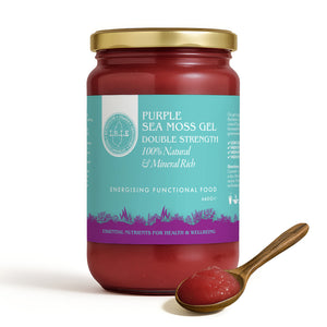 Large Purple St. Lucian Sea Moss Gel. Wildcrafted, vegan superfood packed with minerals to support daily wellness, natural vitality & healthy skin.